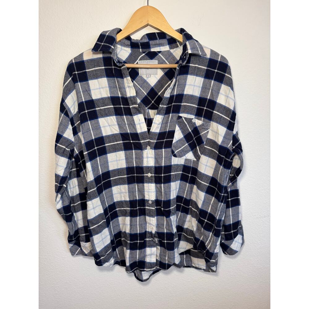 Rails Womens size Large Hunter Plaid Button Down Shirt Flannel Blue